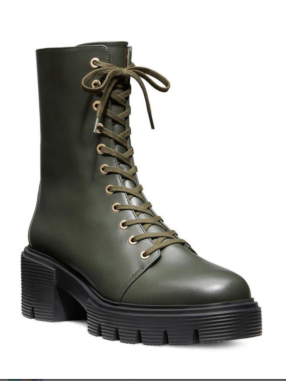 Stuart Weitzman Nisha Leather Lug-Sole Boots Size 6.5B